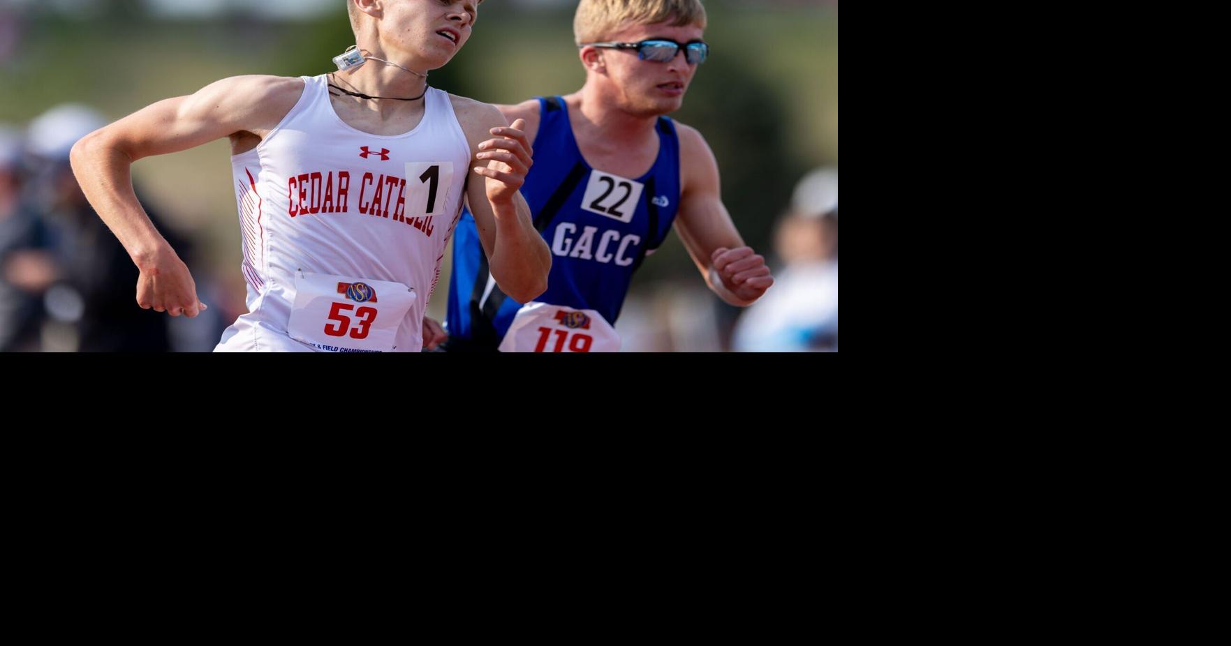 Hartington Cedar Catholic's Carson Noecker threepeats in 3,200, breaks