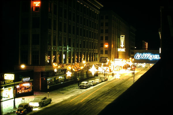 Christmas lights downtown