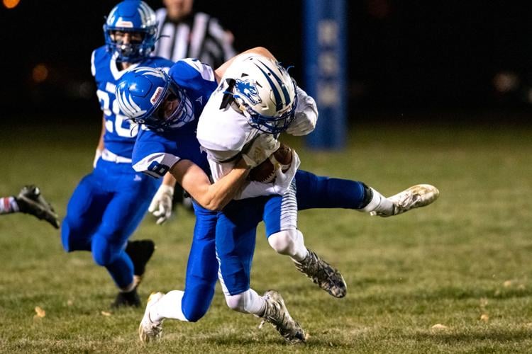 Remsen St. Mary's tries to find ways to slow down Montezuma's Eddie Burgess