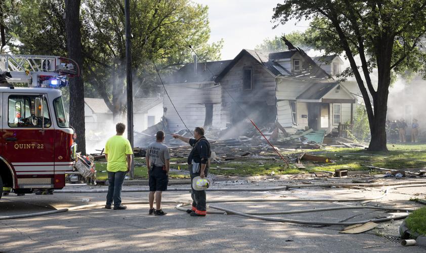 UPDATED House explosion, fire levels house in Le Mars and sends three