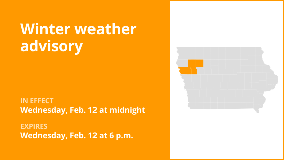Update: Winter weather advisory issued for Iowa until Wednesday evening ...