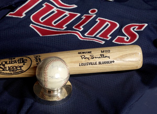 Roy Smalley of the Minnesota Twins bats against the New York