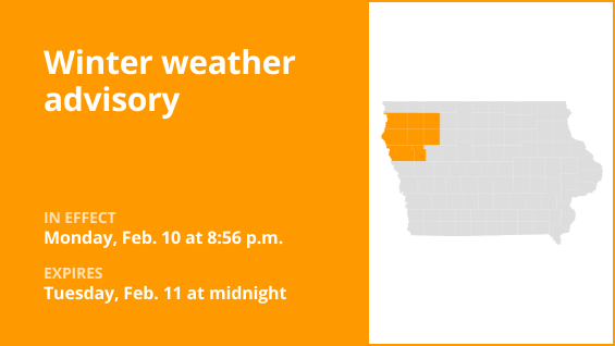 Update: Winter weather advisory issued for Iowa until Wednesday evening ...