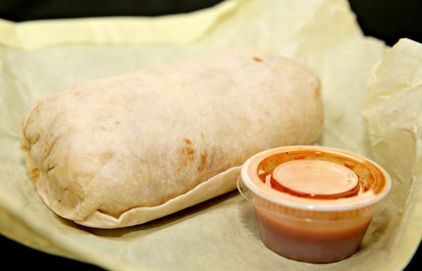 Breakfast in a grilled tortilla shell