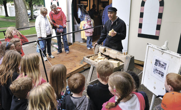 Dutch wooden shoe-carving demonstration