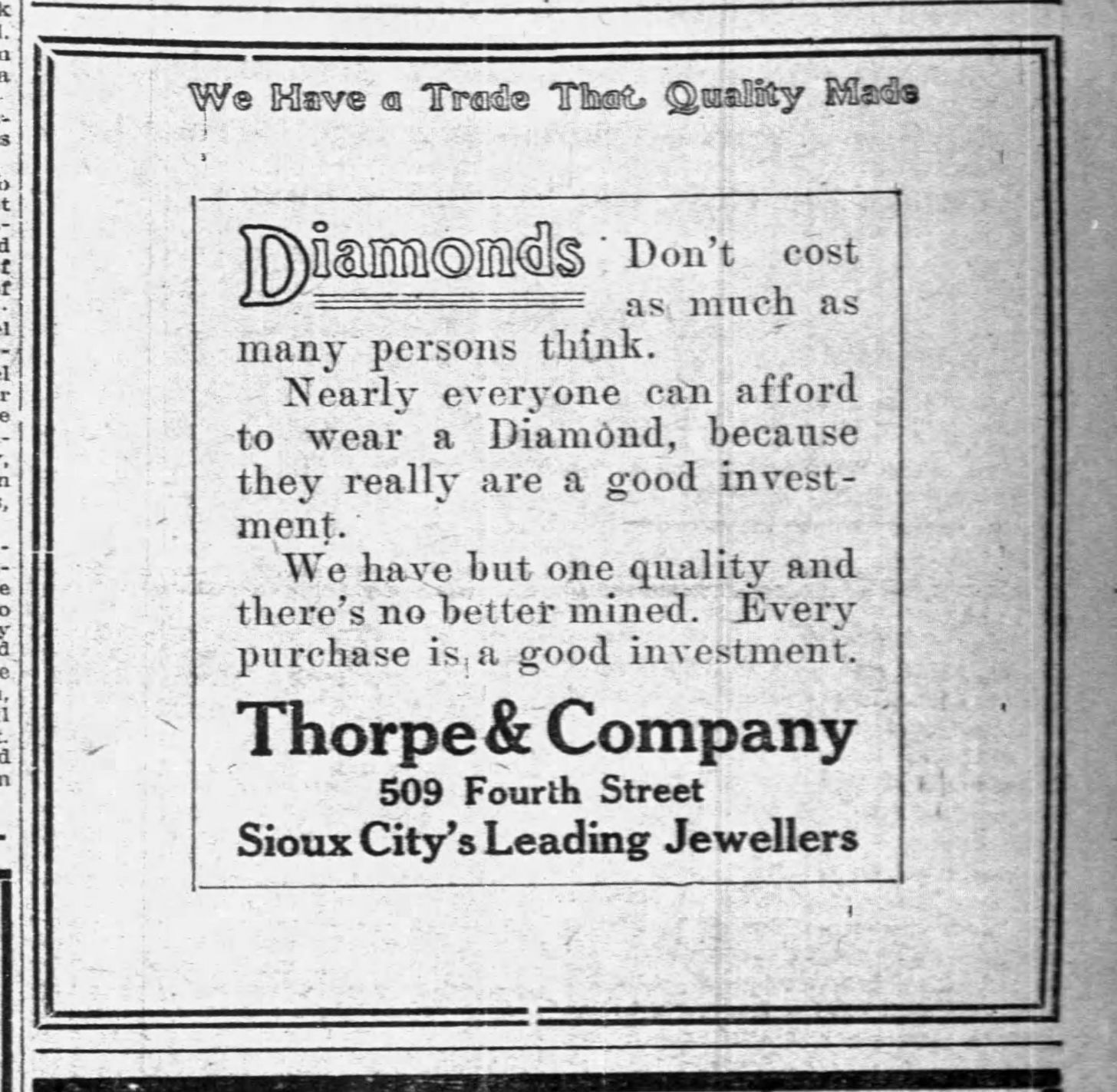 Thorpe & company deals jewellers