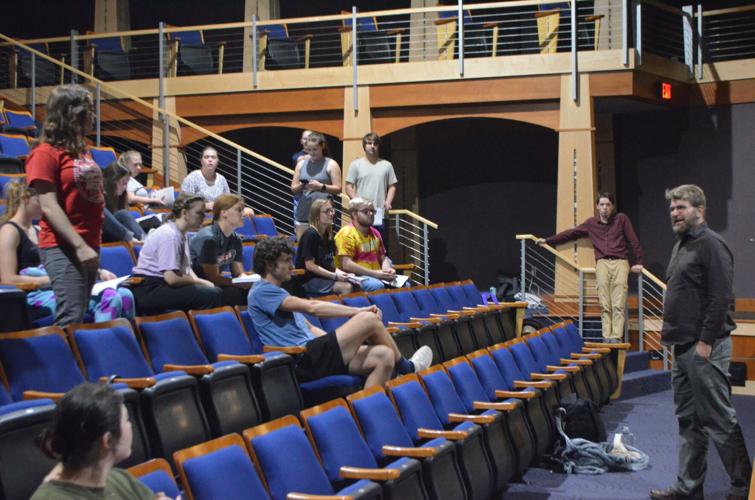 Northwestern College Theater Department - Matilda rehearsal - Bob Hubbard talking to cast