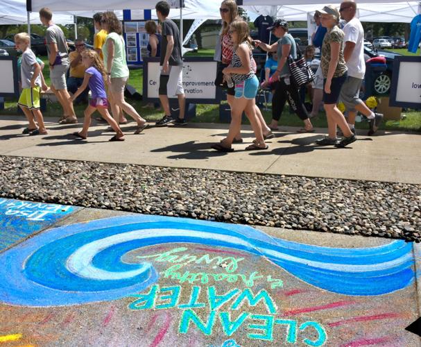 Okoboji Blue Water Festival sidewalk chalk, Aug. 2016