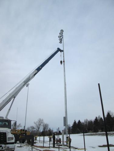 Installing light poles