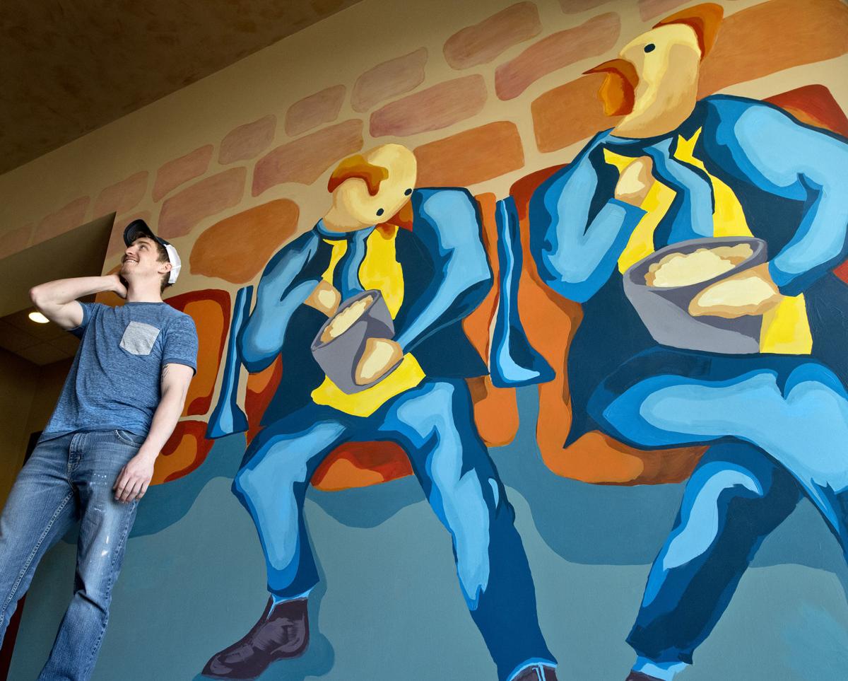 Chicken Themed Mural A Perfect Fit In Wayne Movie Theater