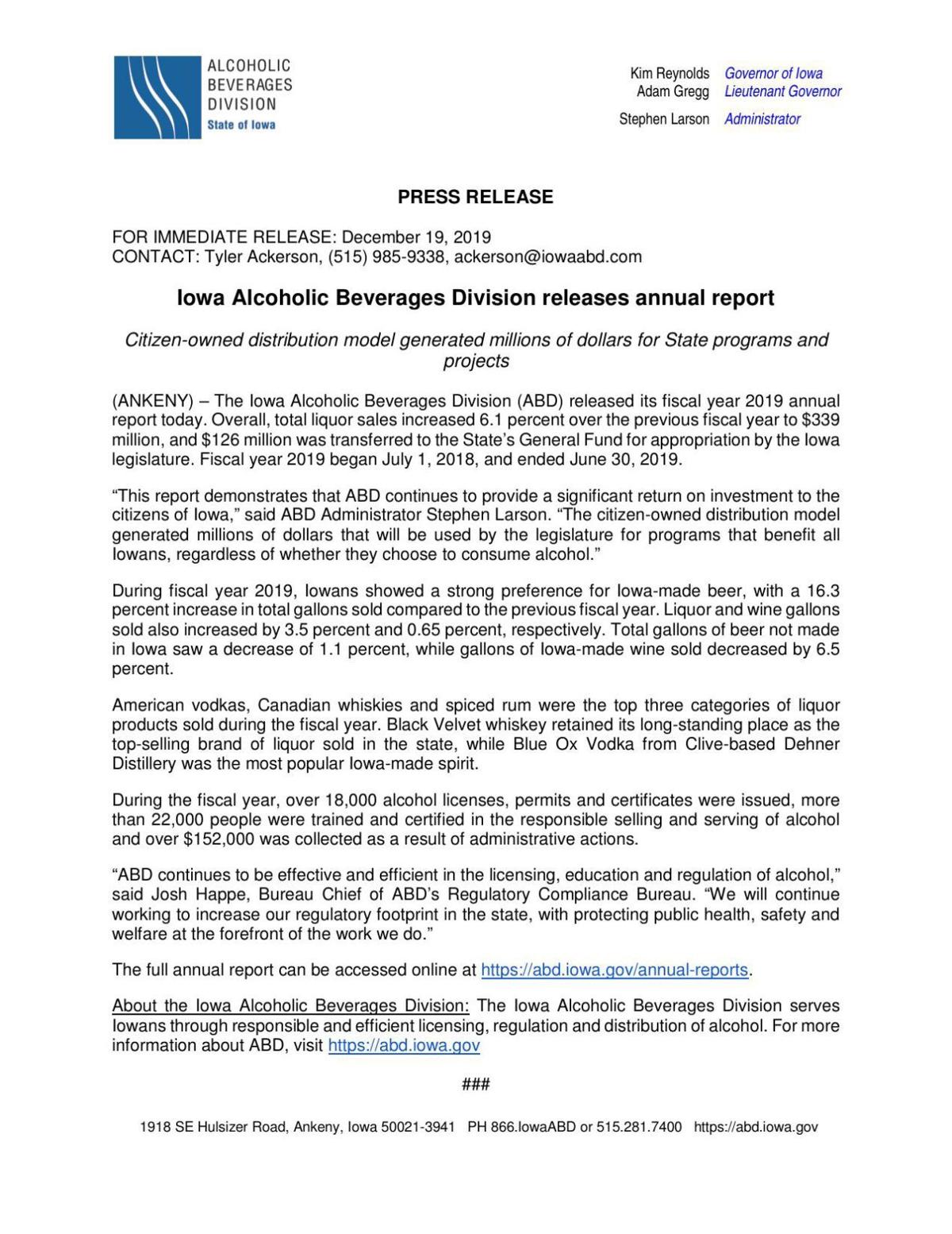 What's Iowa's most popular alcoholic drink? It's a repeat winner