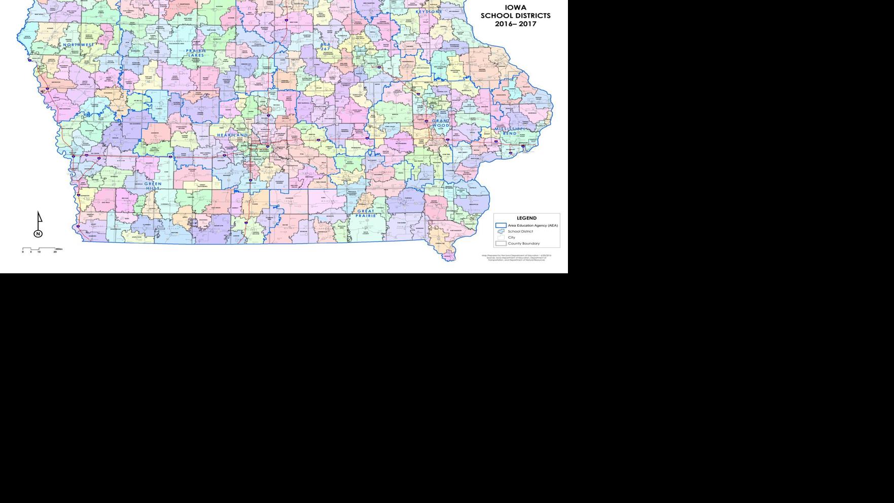 Iowa school districts map