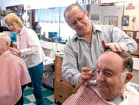 Barber likes his old-time shop 