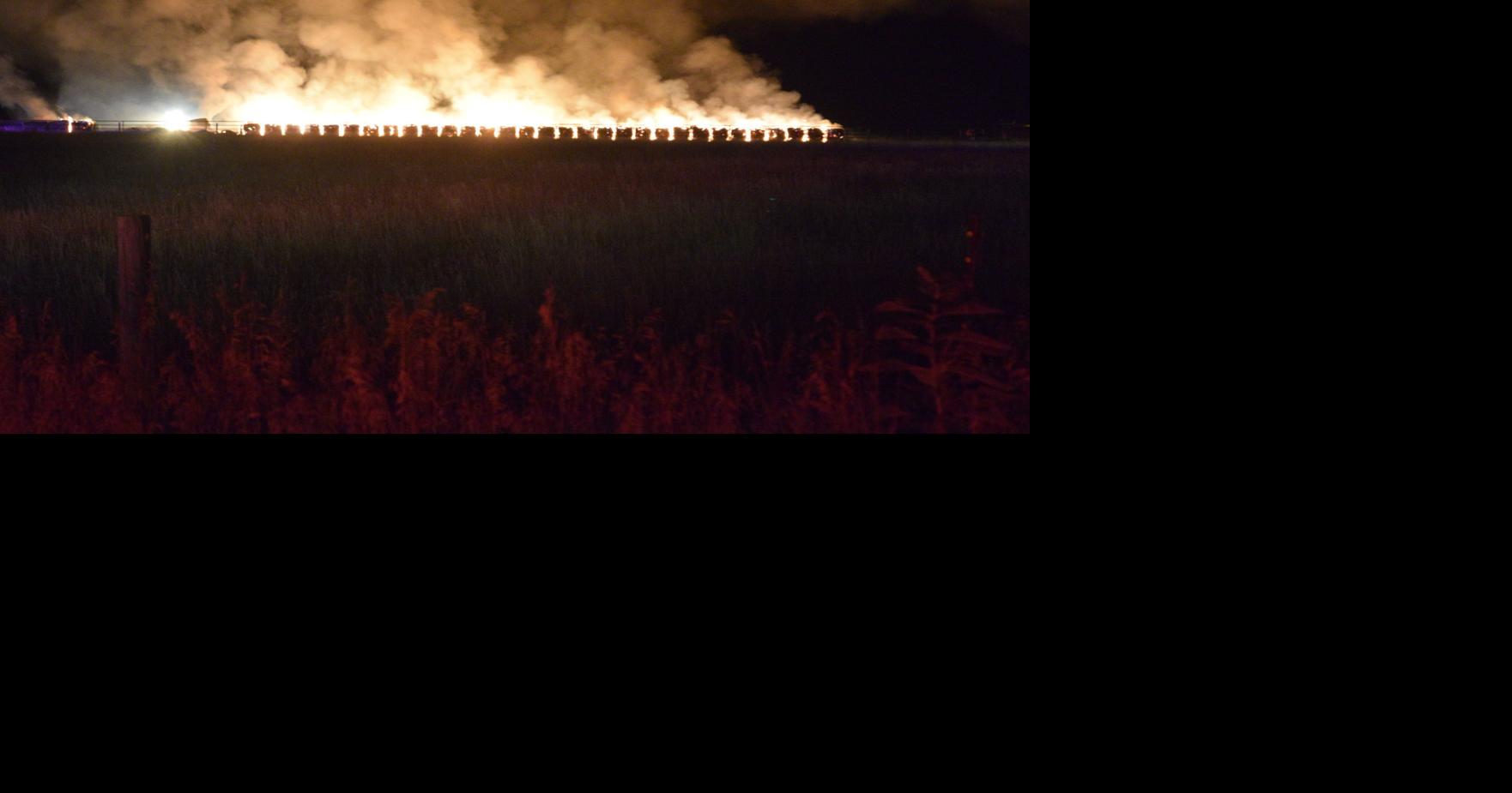 PHOTO Hay bales burn in Union County