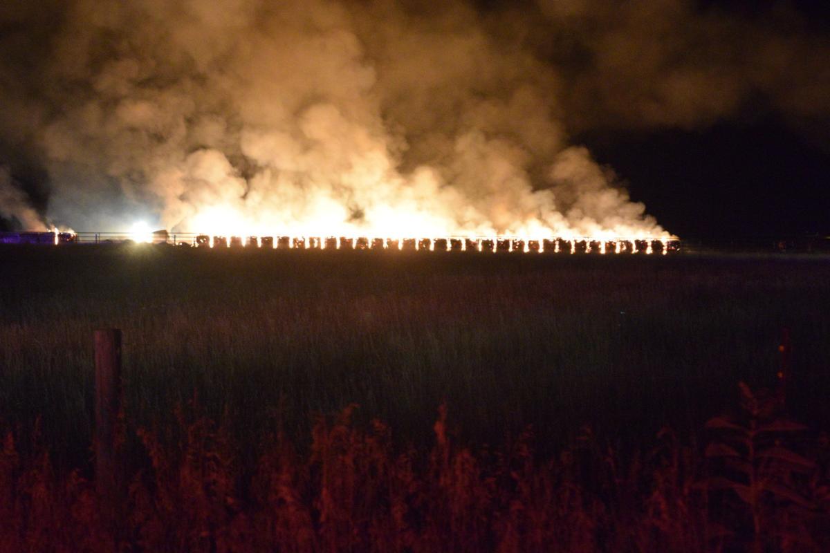 PHOTO Hay bales burn in Union County