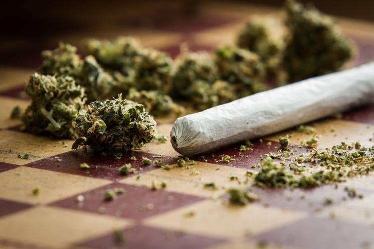 Marijuana joint closeup