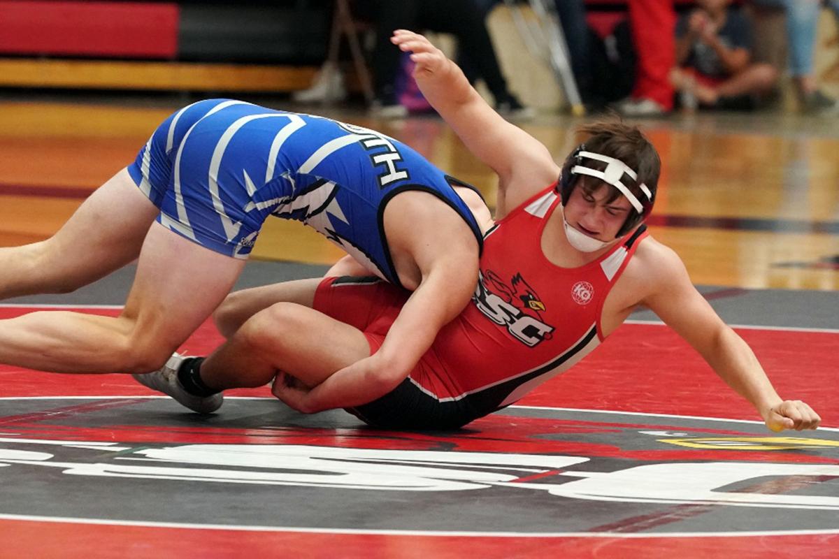 Caleb Kriens wrestles for South Sioux City