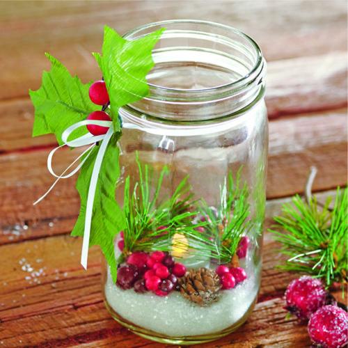 Snowy DIY Mason Jar Centerpieces {5-Minute $1 Decorations} - A