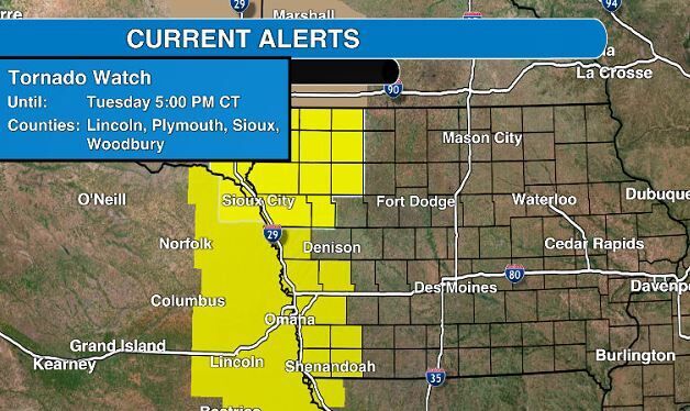 Tornado watch severe storms for Iowa Tuesday
