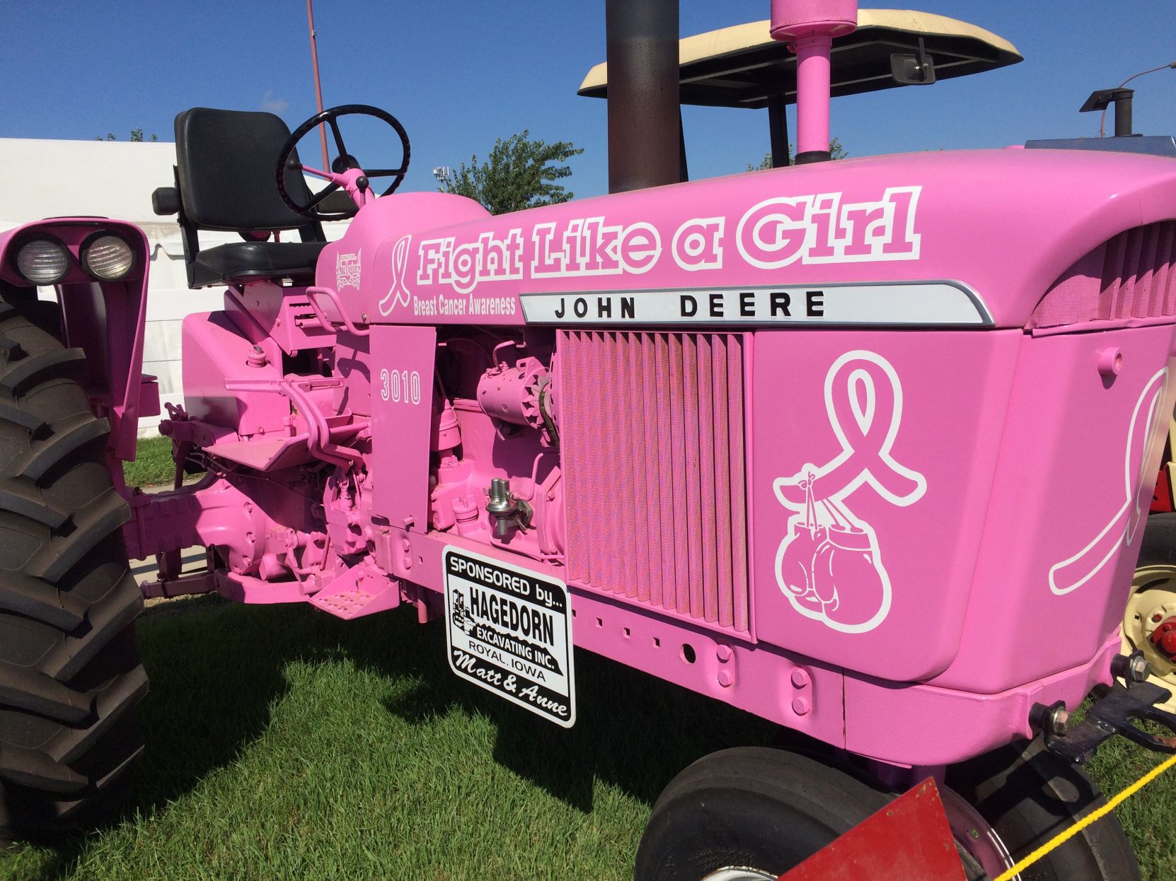 pink john deere tractor ride on