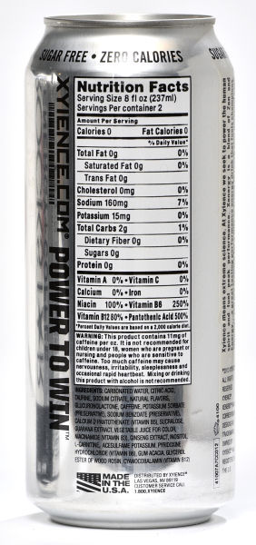 quake energy drink nutrition label