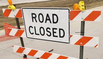 Road closed sign
