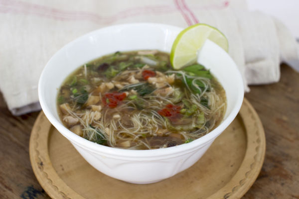 A chicken noodle soup via Africa and Thailand