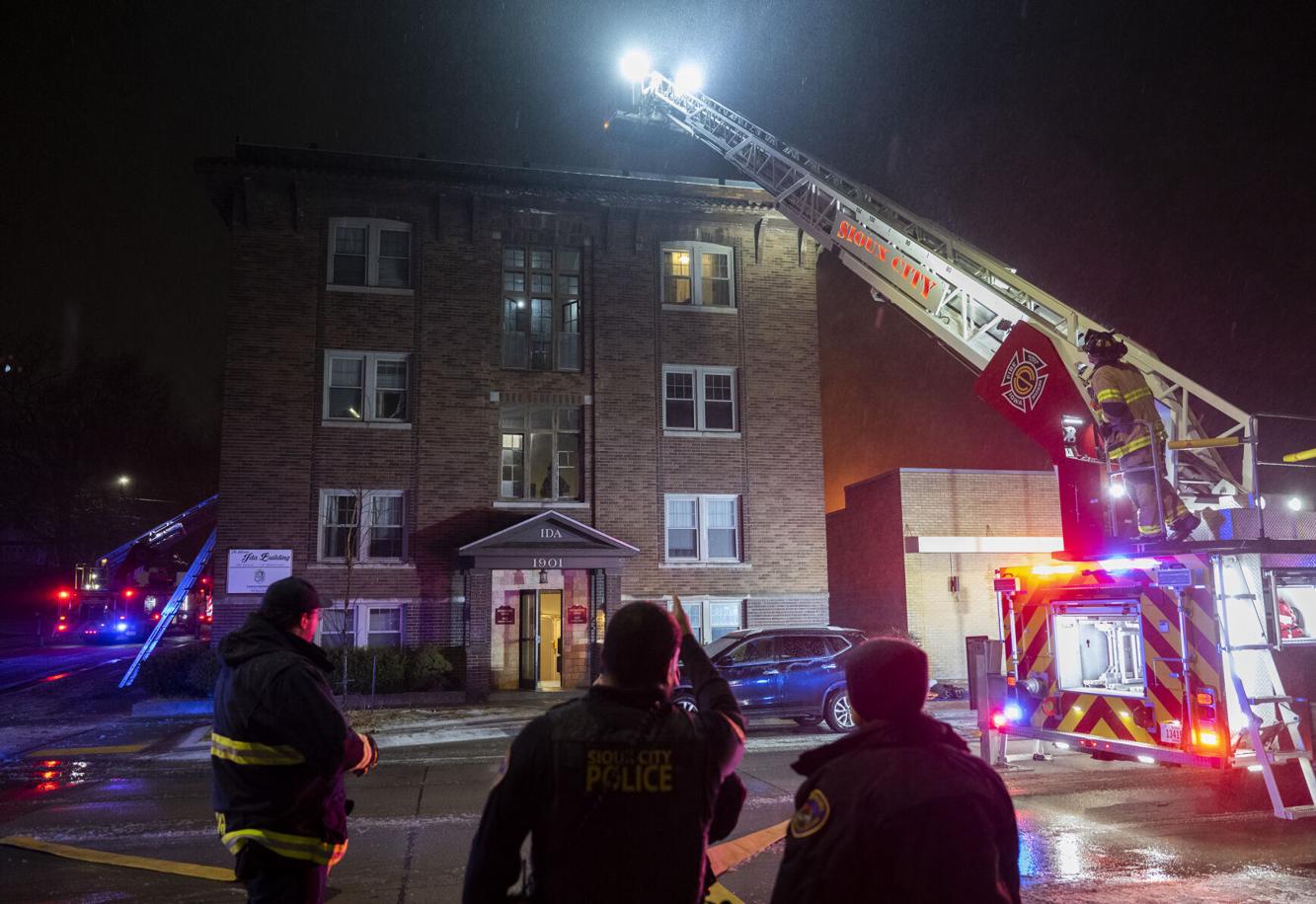 Fire at Ida Apartments on Pierce Street in Sioux City