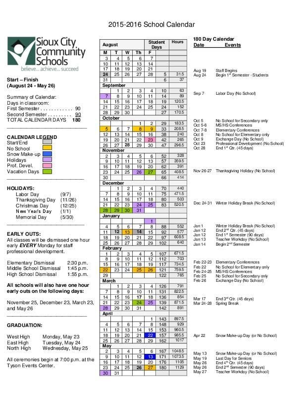 Pdf 15 16 Sccs Calendar Siouxcityjournal Com