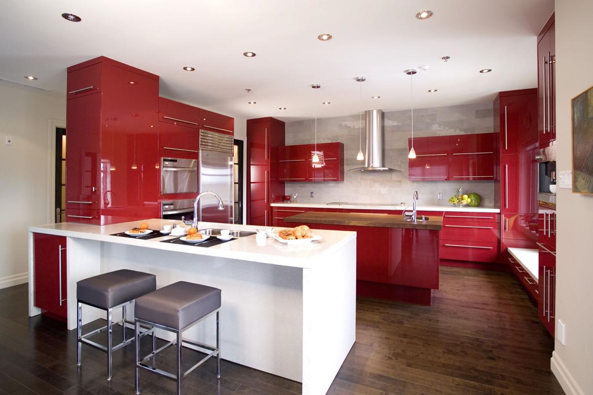 Red kitchen design ideas in trend 2023