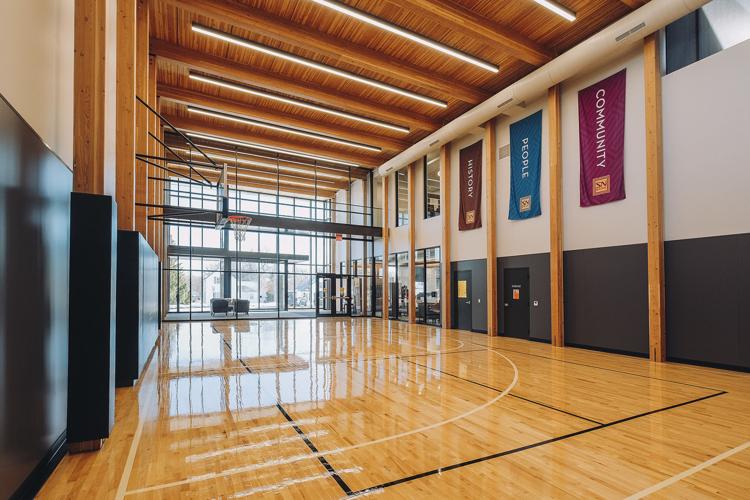 PROGRESS: In Wayne, a new bank building has a basketball and pickleball  court inside