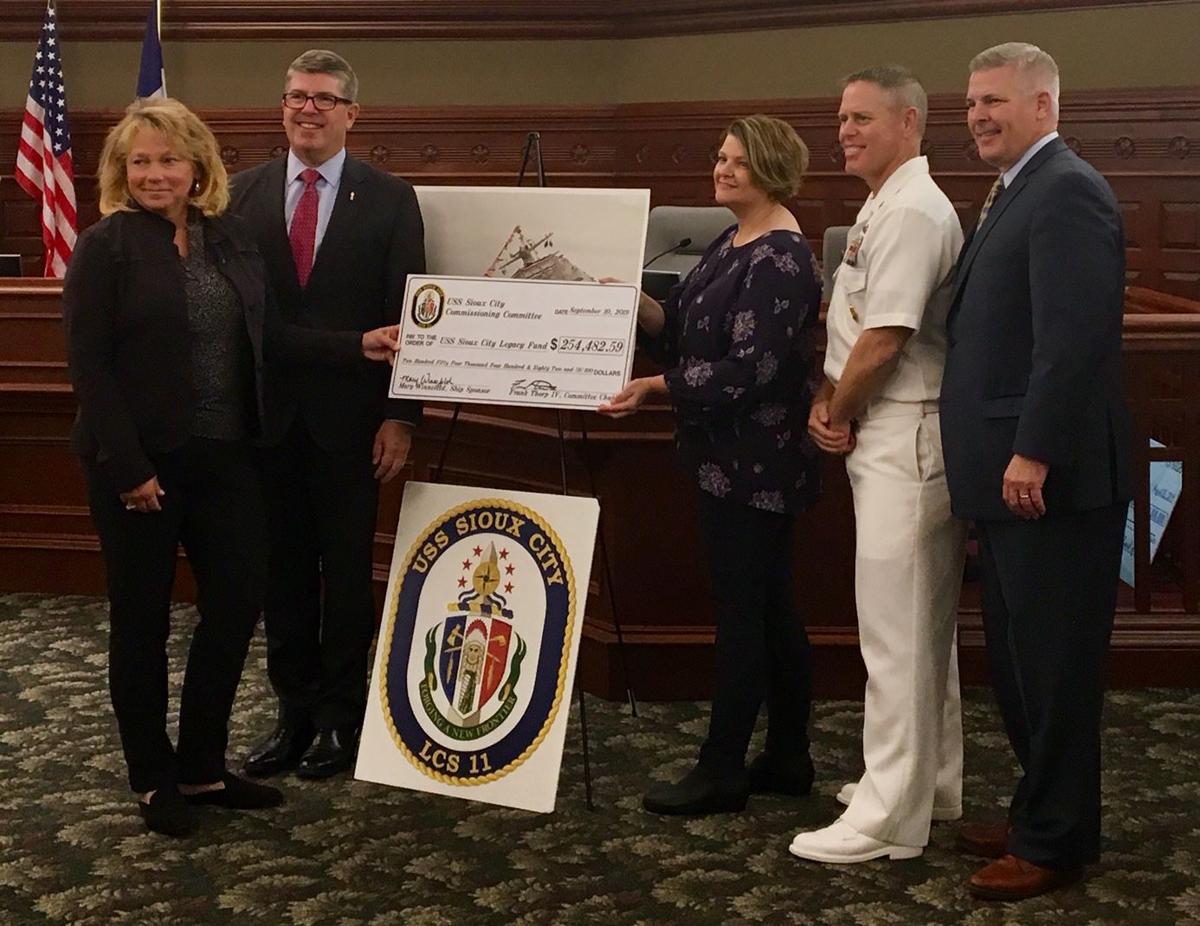 USS Sioux City check presentation