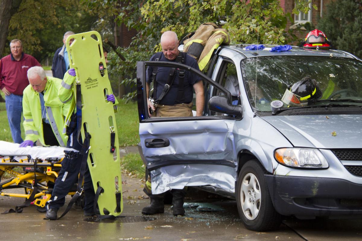 Woman injured in two vehicle crash