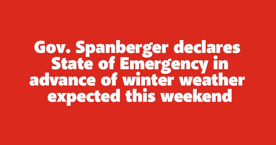 Governor Spanberger declares State of Emergency in advance of winter weather expected this weekend