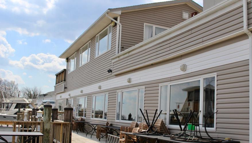 The rear deck of a soon-be-be-revived Solomons restaurant