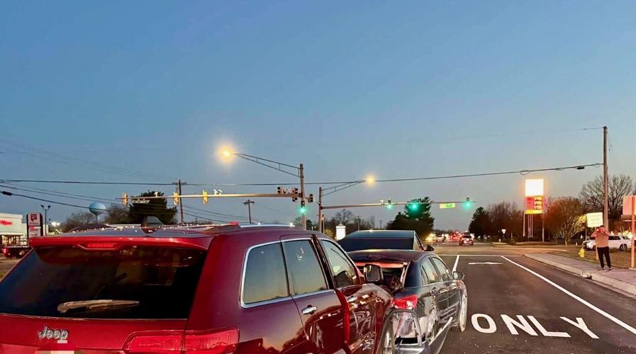 Three-vehicle crash results in one transport