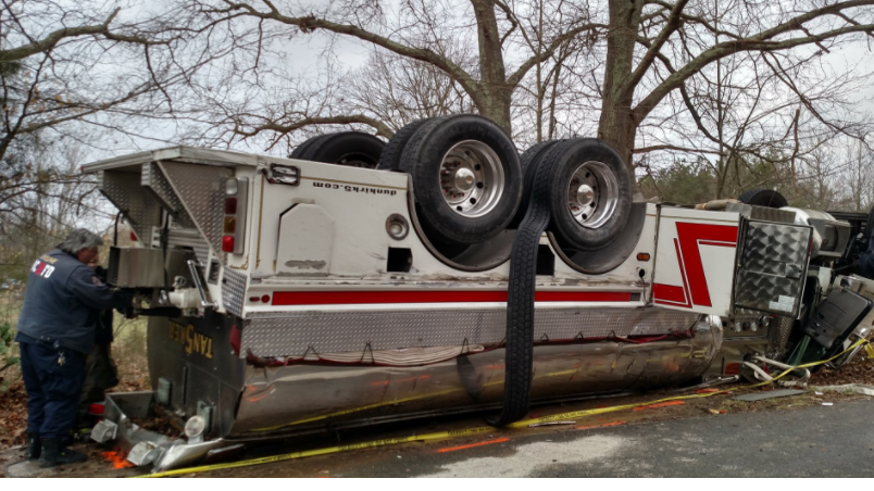 Firefighters injured after tanker overturns | Breaking ...