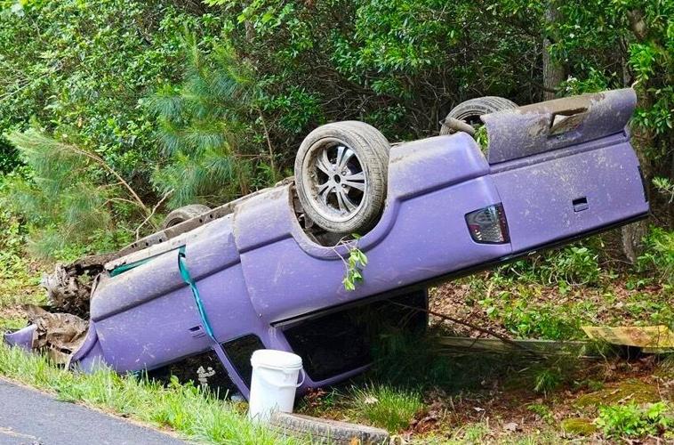 Vehicle flips in Lexington Park