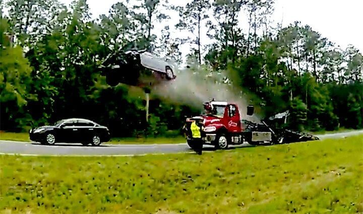 Two injured when car goes airborne in Georgia Ap somerset