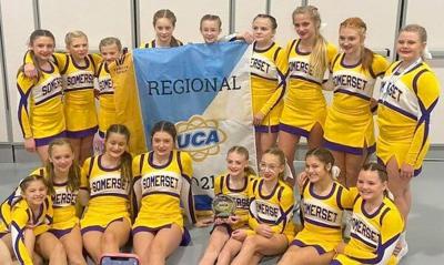 Meece Middle Cheerleaders win at UCA Bluegrass Regionals
