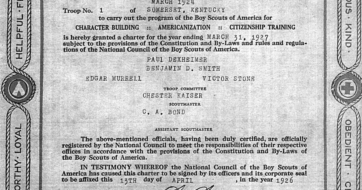 BSA Troop 79 original charter was for Troop 1 - Vimarsana News
