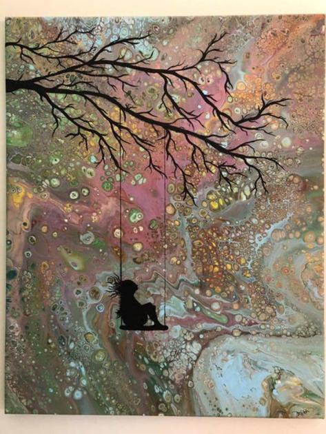 Mitchell Uses Pour Paint Art To Create Vibrant New Life In