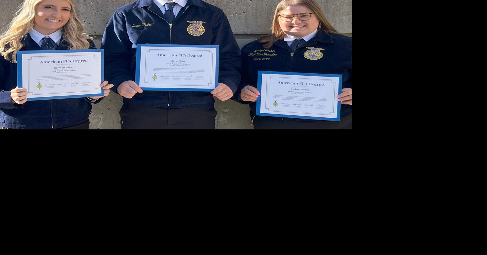 Mid-Prairie FFA members awarded National American FFA Degree | News ...