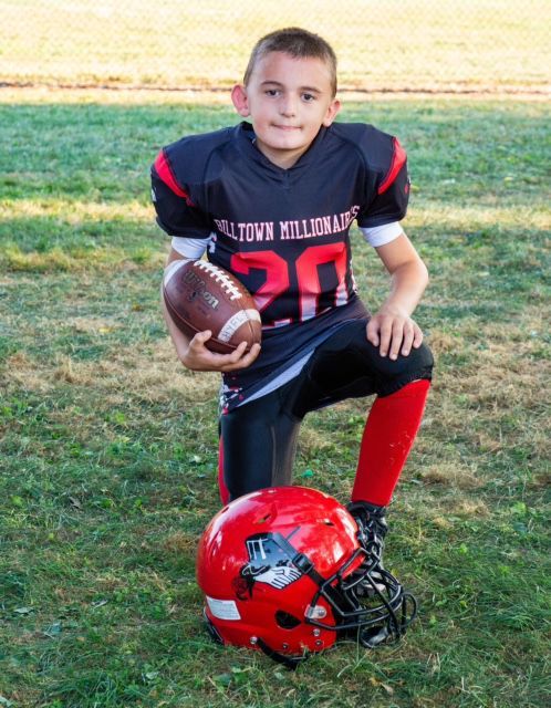 Young football player scores 1st TD