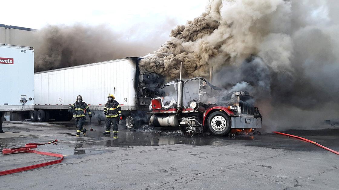 Tractortrailer destroyed by fire Local News