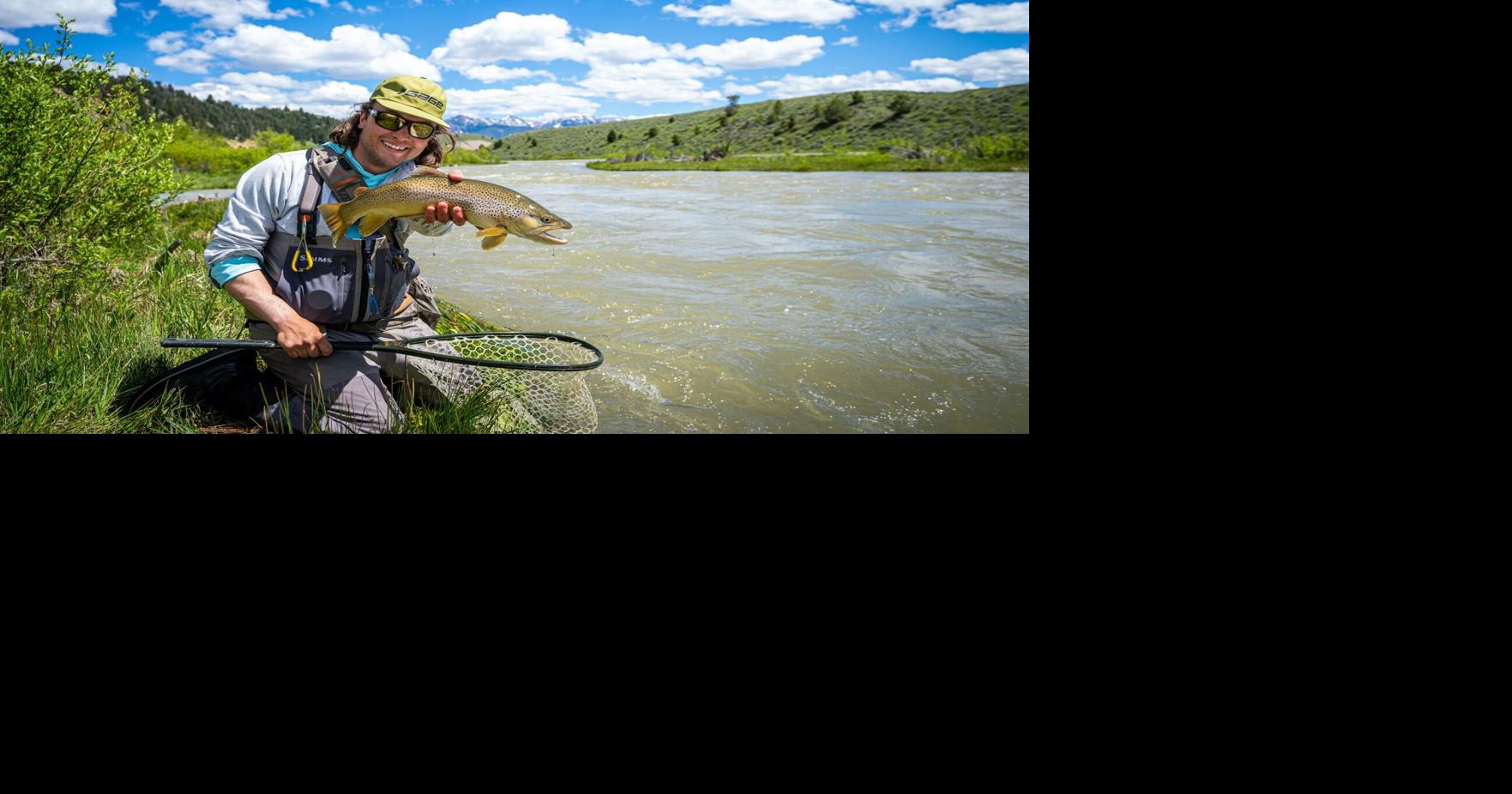 Fly fishing belly boat Colorado Stock Photo