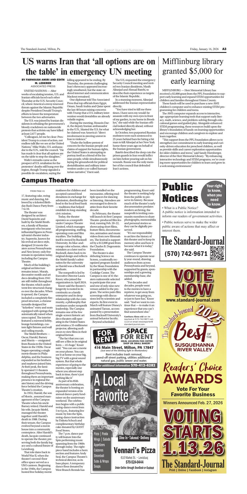 Page A3 | Standard Journal | standard-journal.com