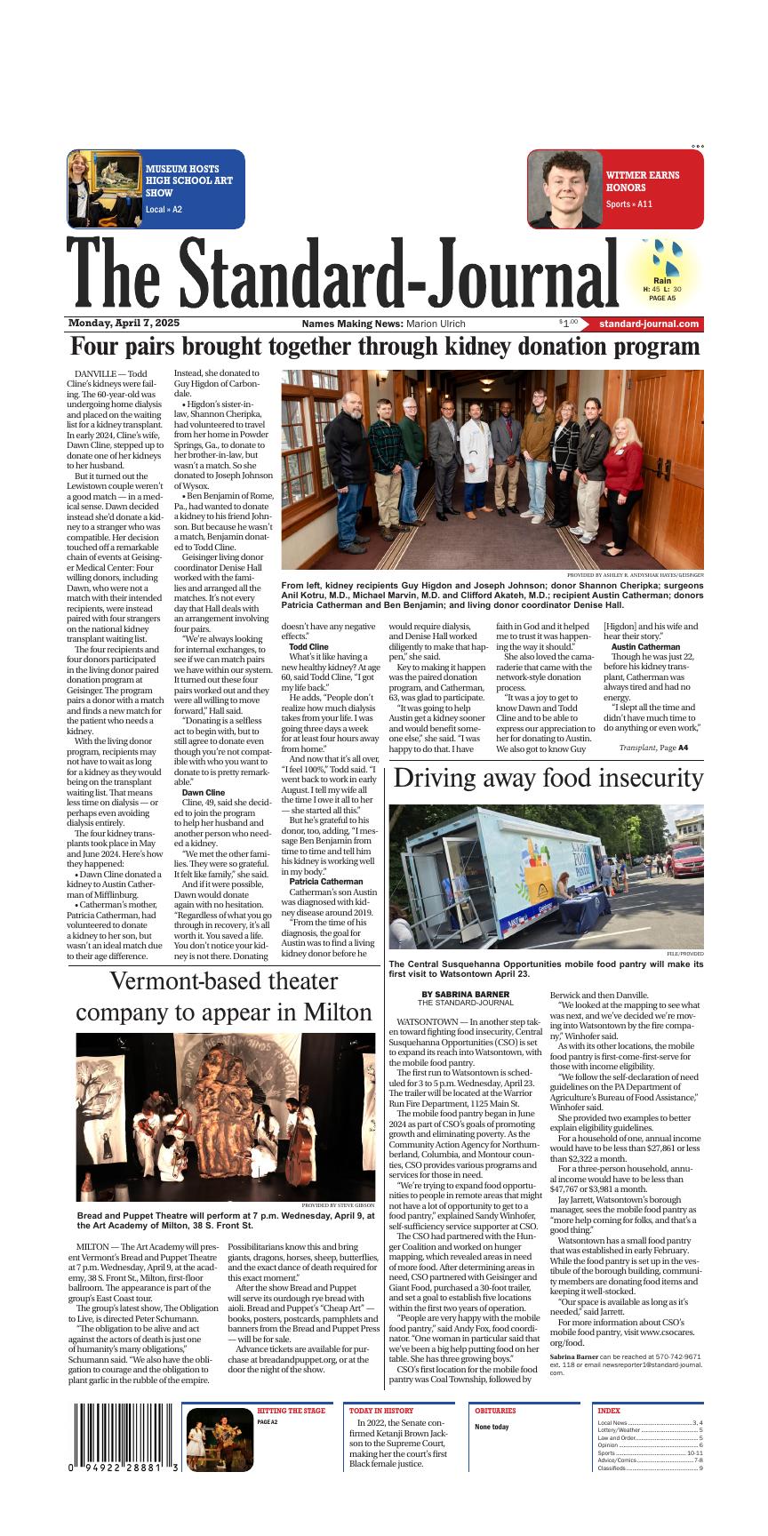 Page A1 | e-Edition | standard-journal.com