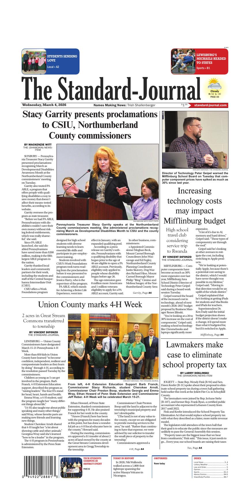 Page A1 | e-Edition | standard-journal.com