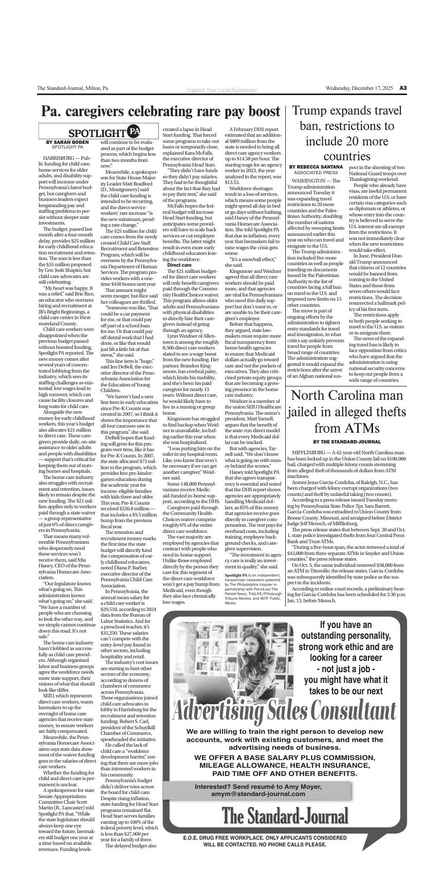 Page A3 | e-Edition | standard-journal.com